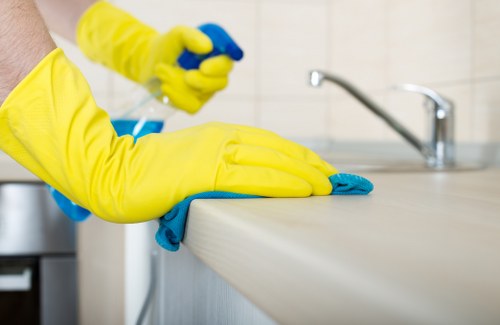 Kitchen deep cleaning during a move-out service in south London