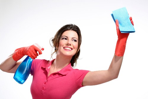 Professional cleaners maintaining desks and shared office areas in Elephantandcastle